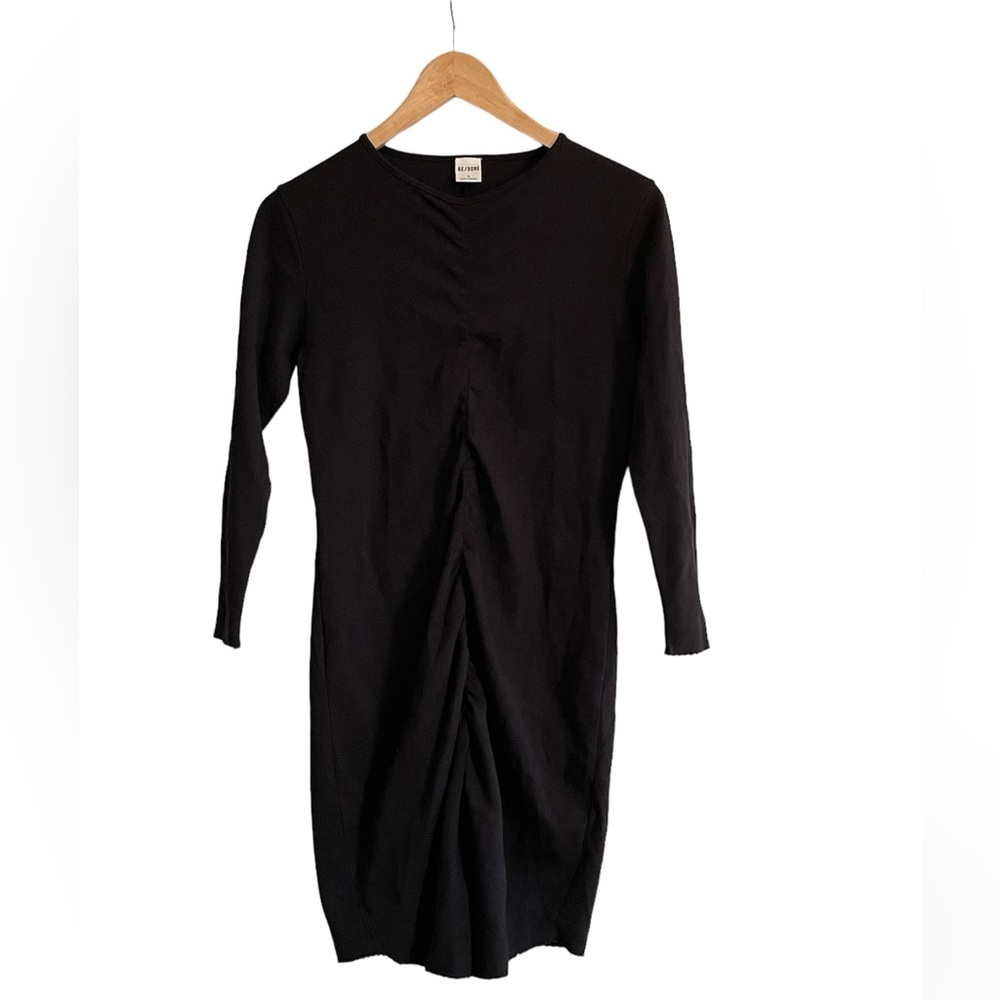 RE/DONE Black Cotton Ruched Dress - Women’s Size Small - New